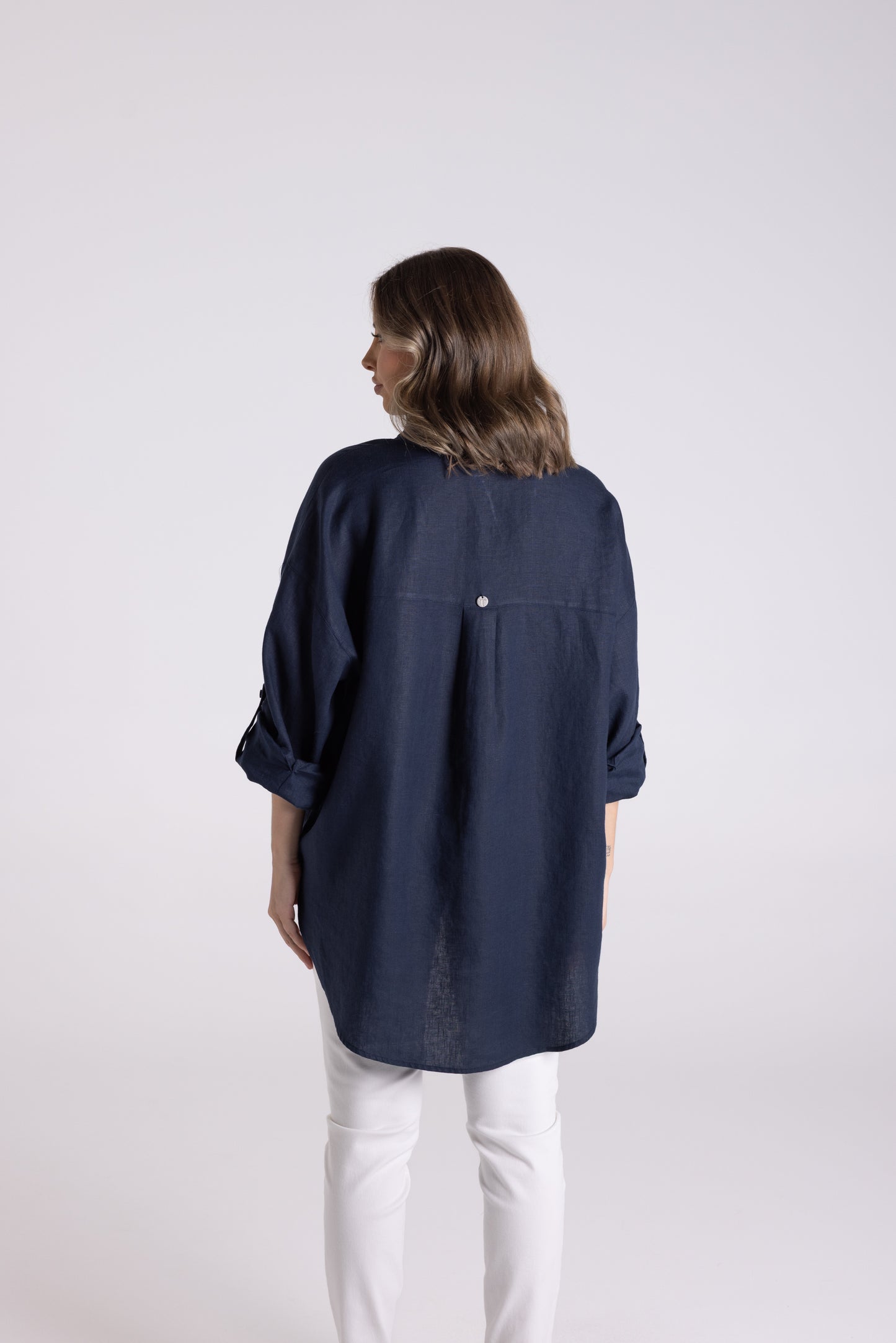 Oversized Linen Shirt - French Navy