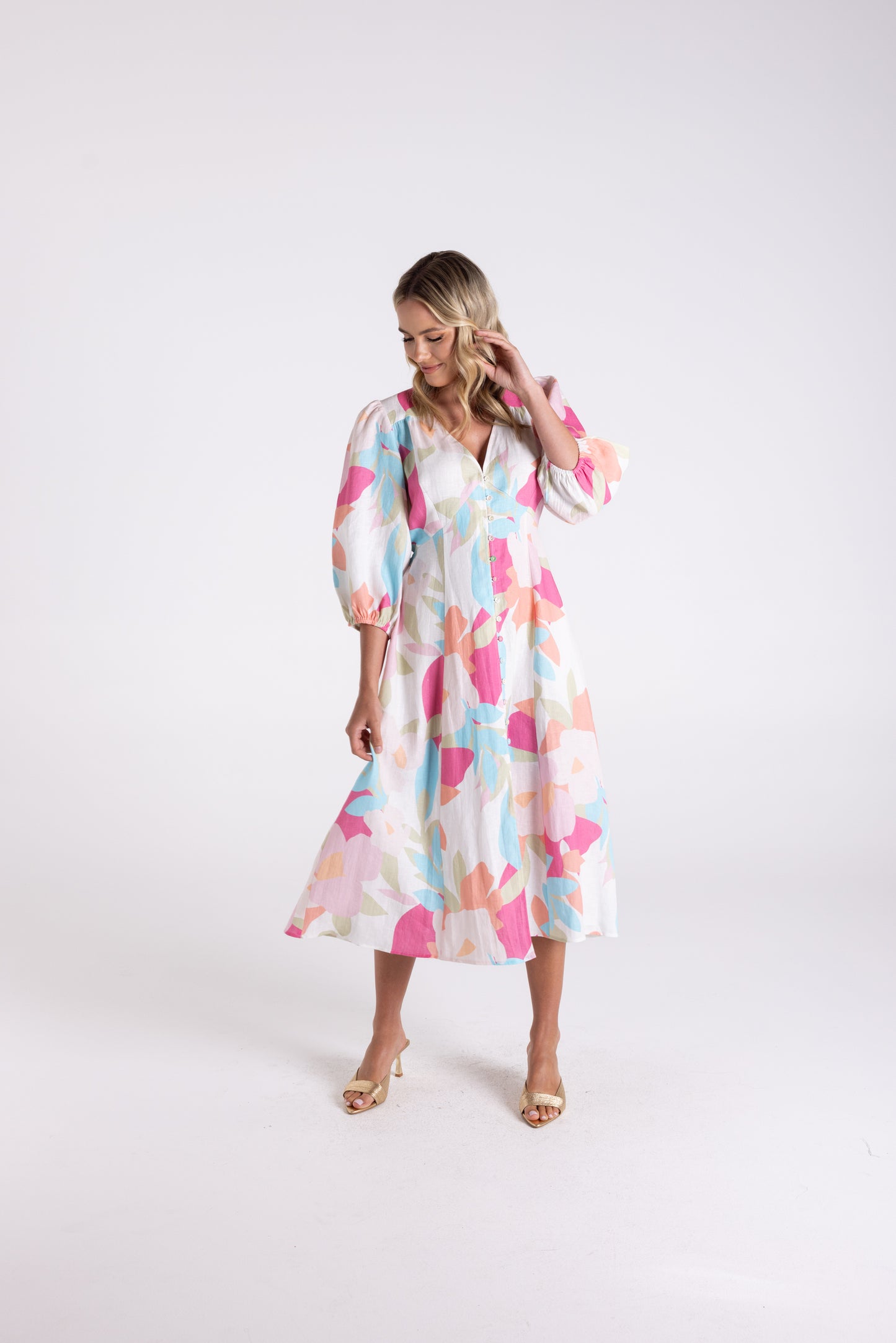 Anna Print Midi Dress