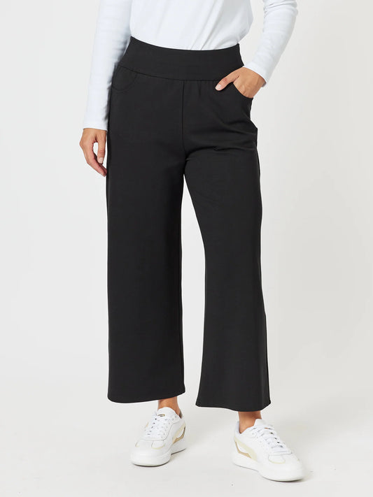 Kimmy Ponti Wide Leg Pants - Black