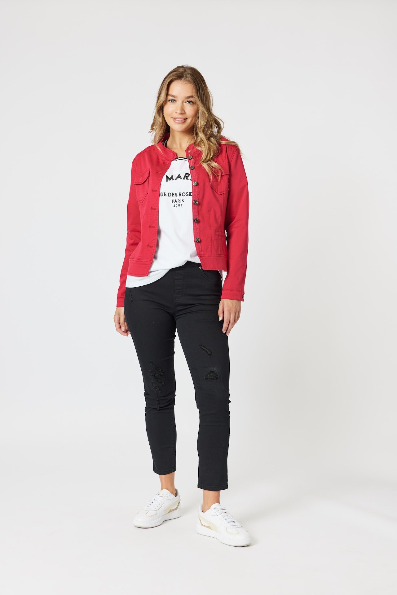 Maggie Denim Jacket - Red