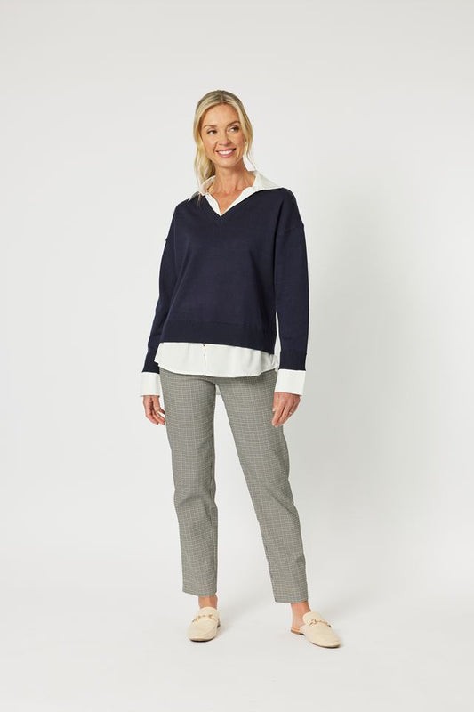 Gemma Check Pant - Toffee