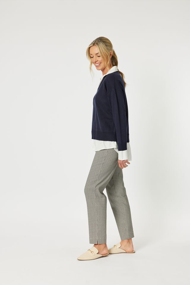 Gemma Check Pant - Toffee