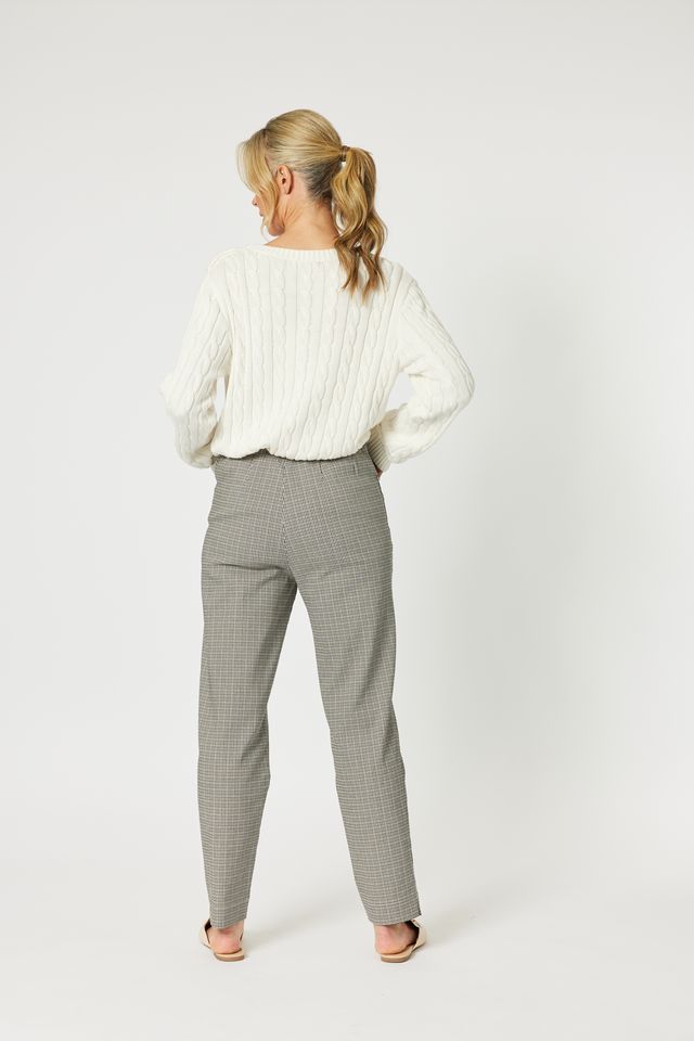 Gemma Check Pant - Toffee