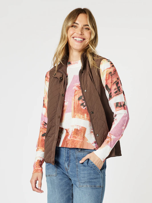 Brighton Puffer Vest - Chocolate