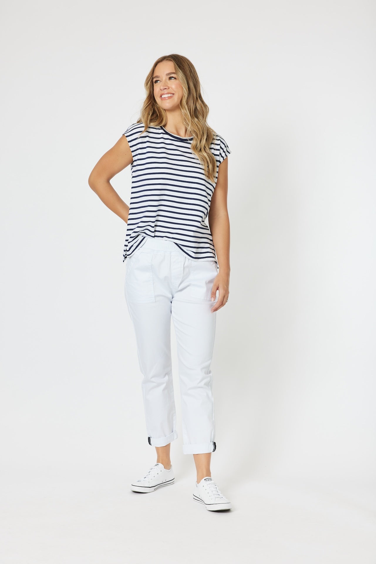 Isabella Cotton Pant - White