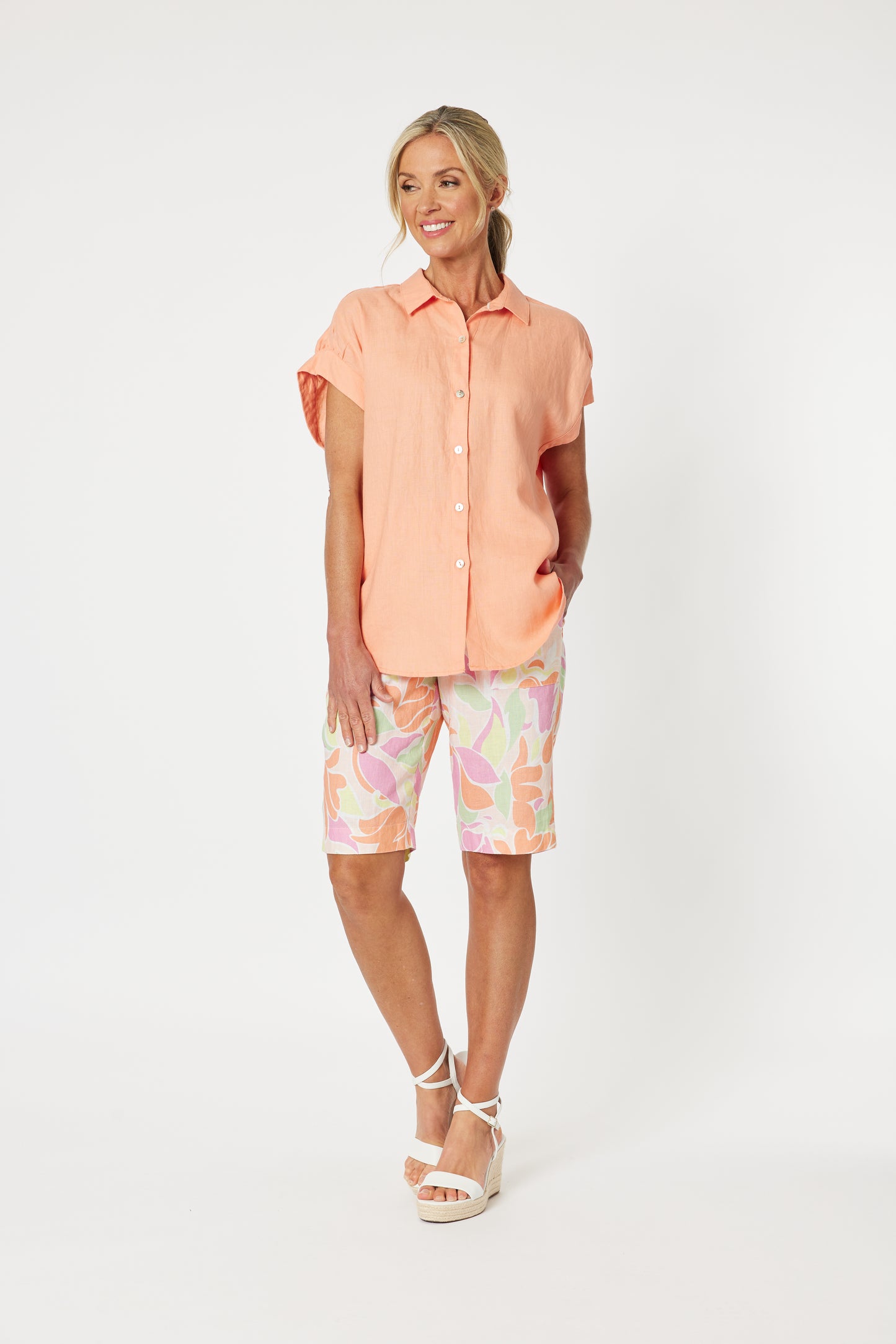 Millie Linen Shirt - Mandarine