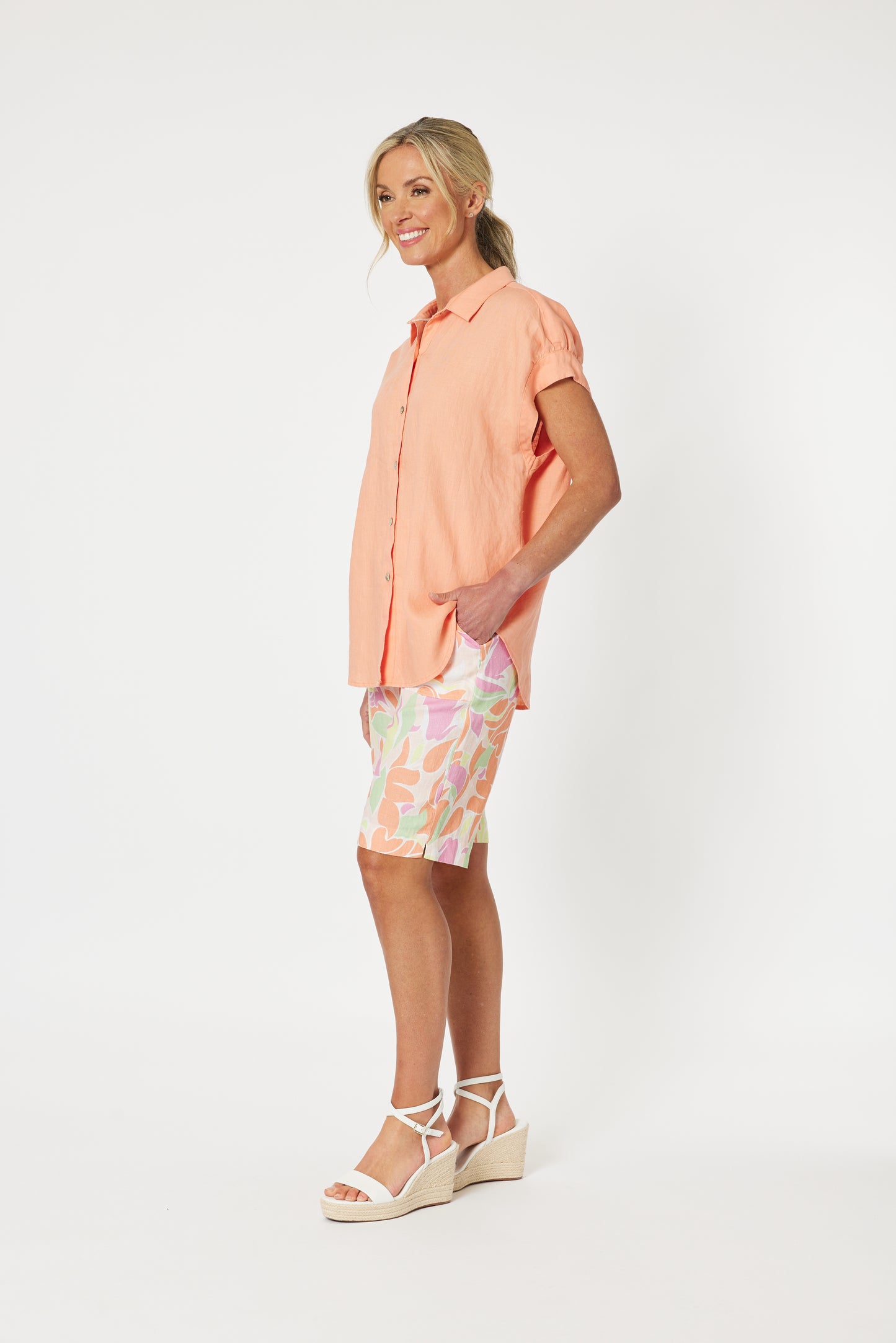 Millie Linen Shirt - Mandarine