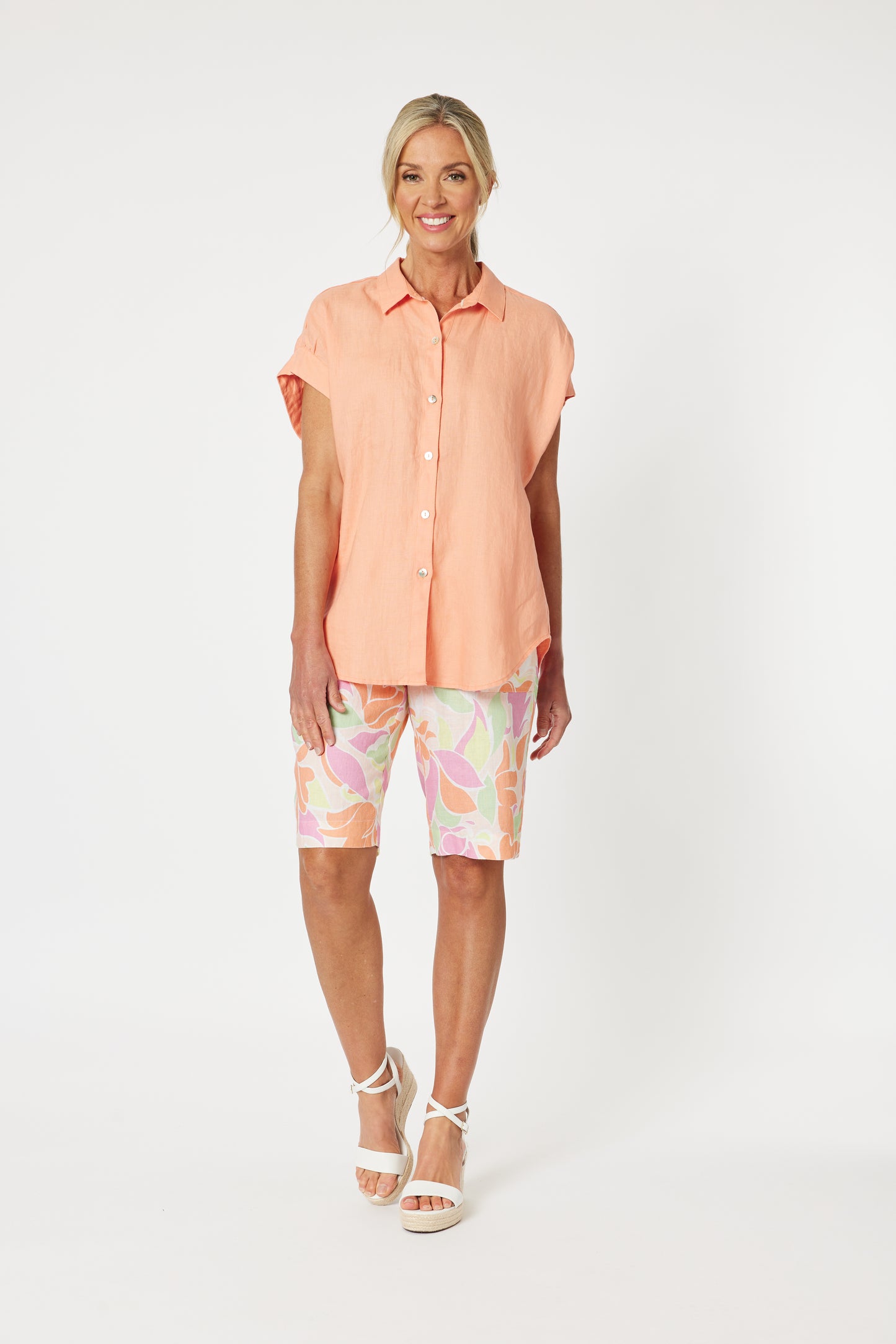 Millie Linen Shirt - Mandarine