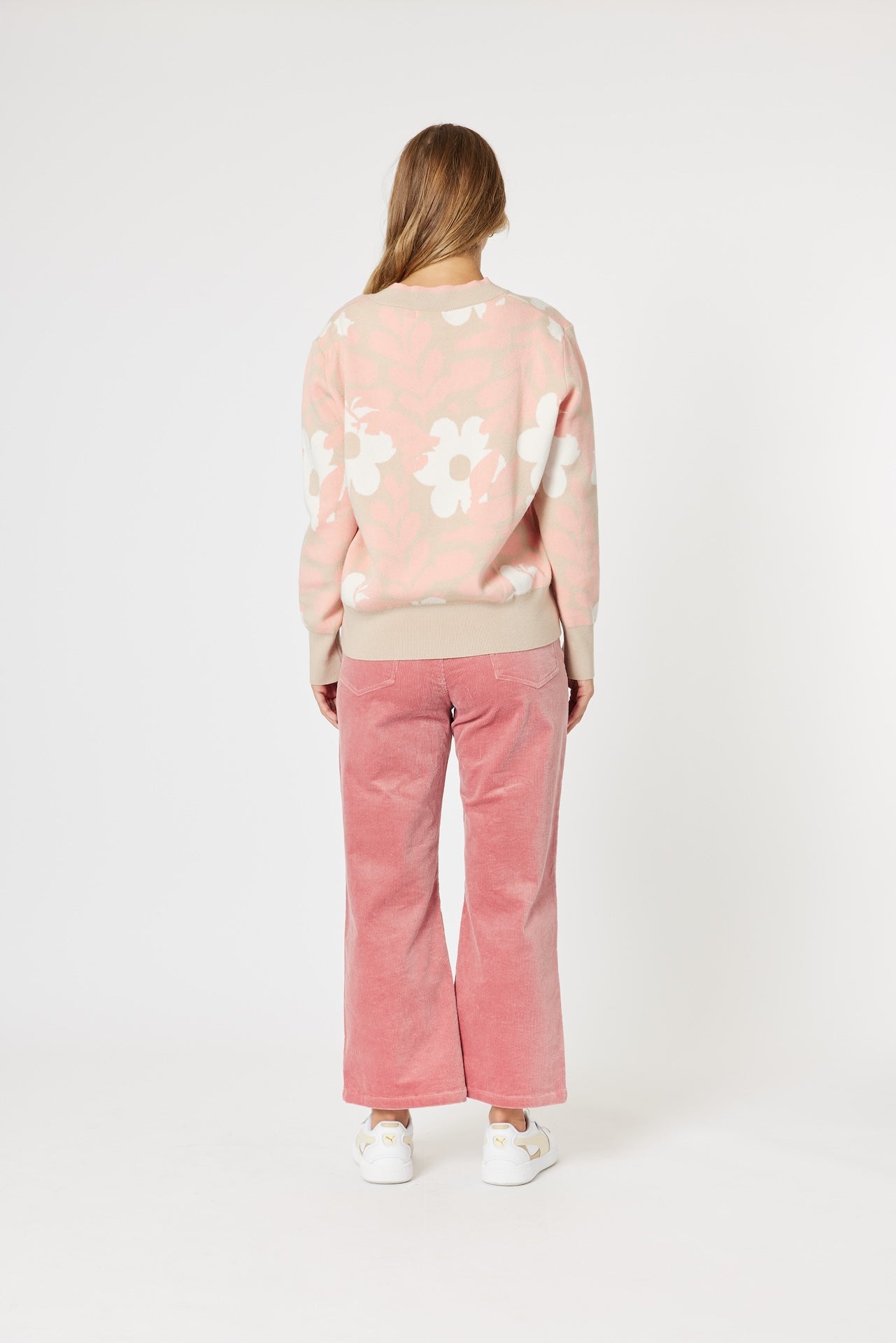 Pasadena Floral Knit - Coral/Natural
