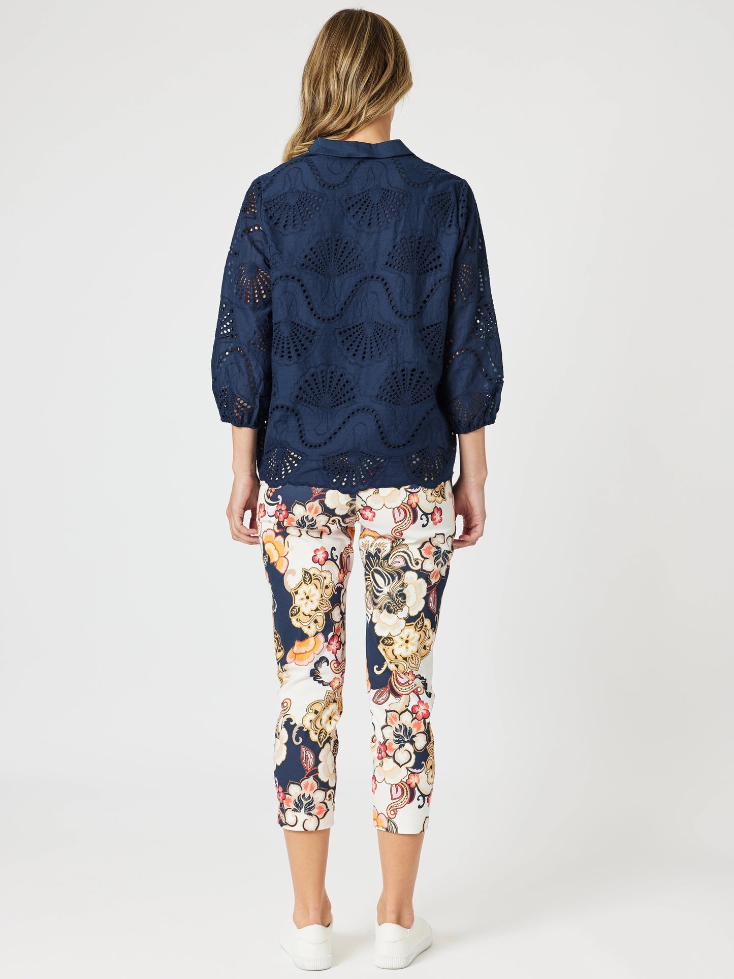 Shelly Lace Top - Navy