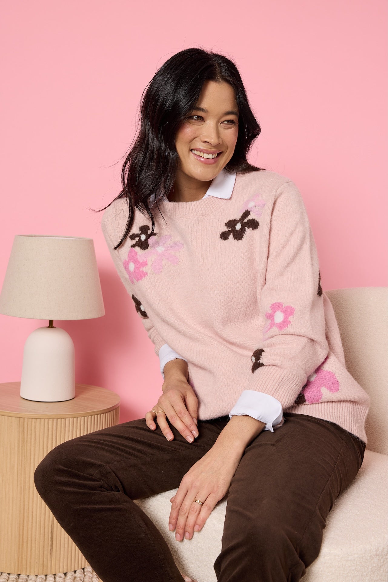 Chelsea Flower Knit- Blush