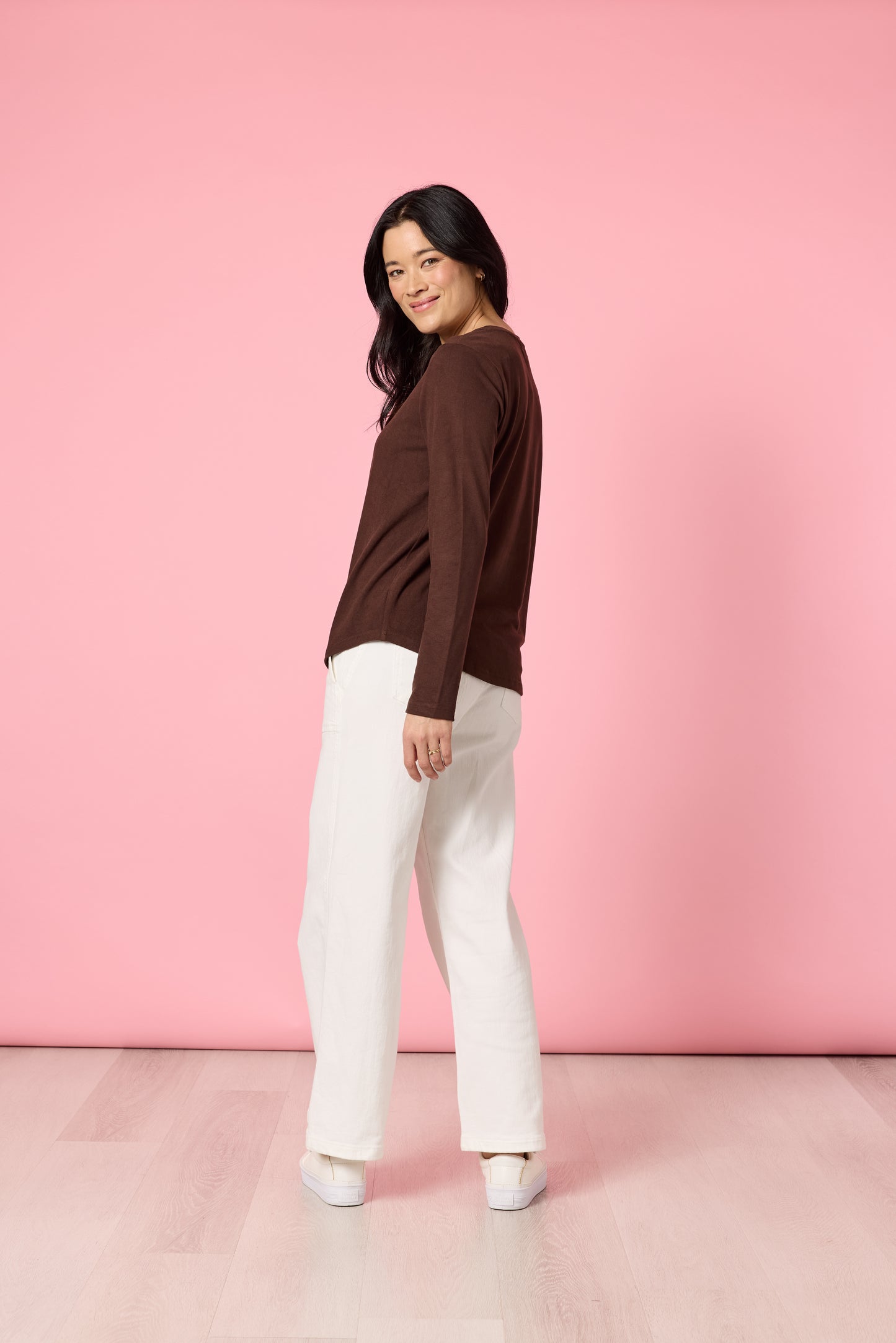 Brushed Cotton Crew Neck Tee