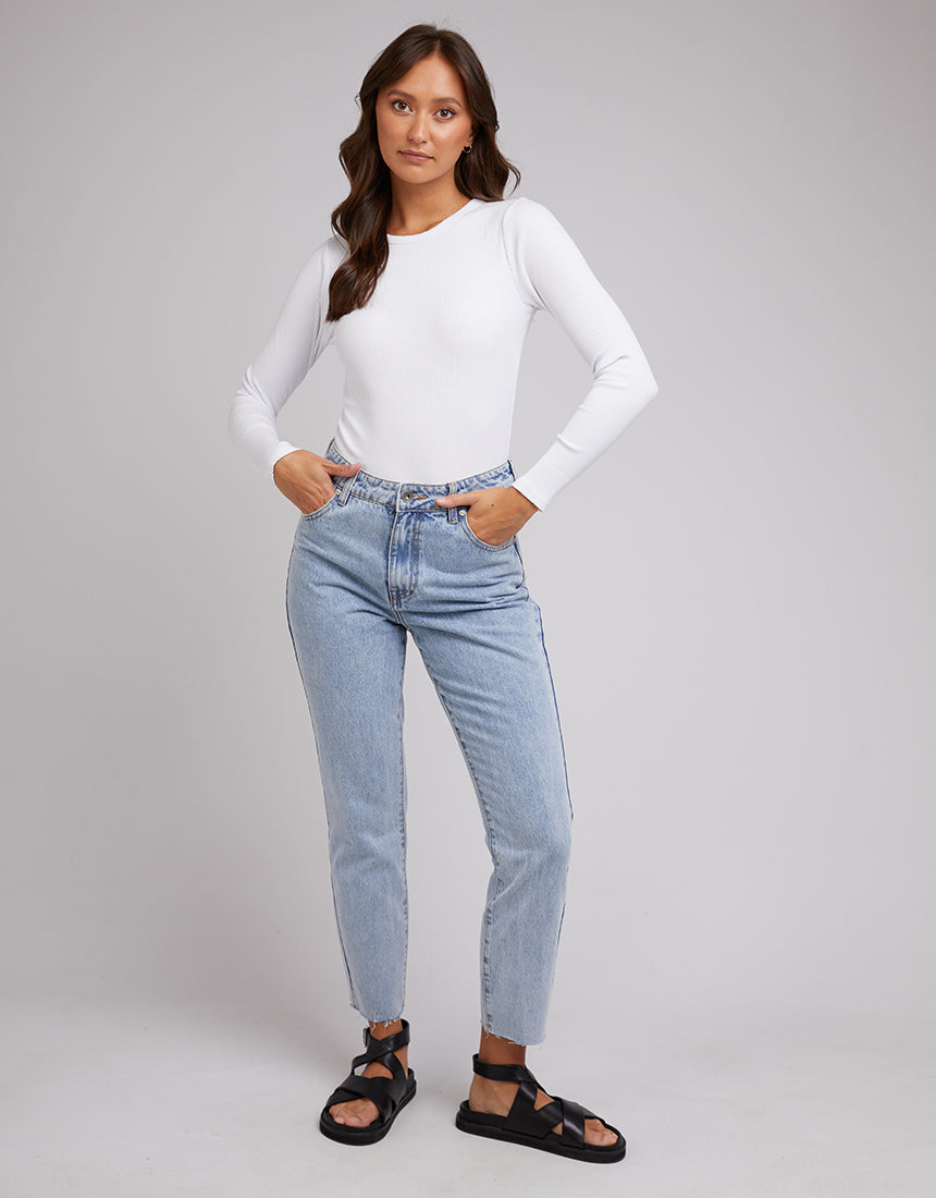 Rib Long Sleeve - White