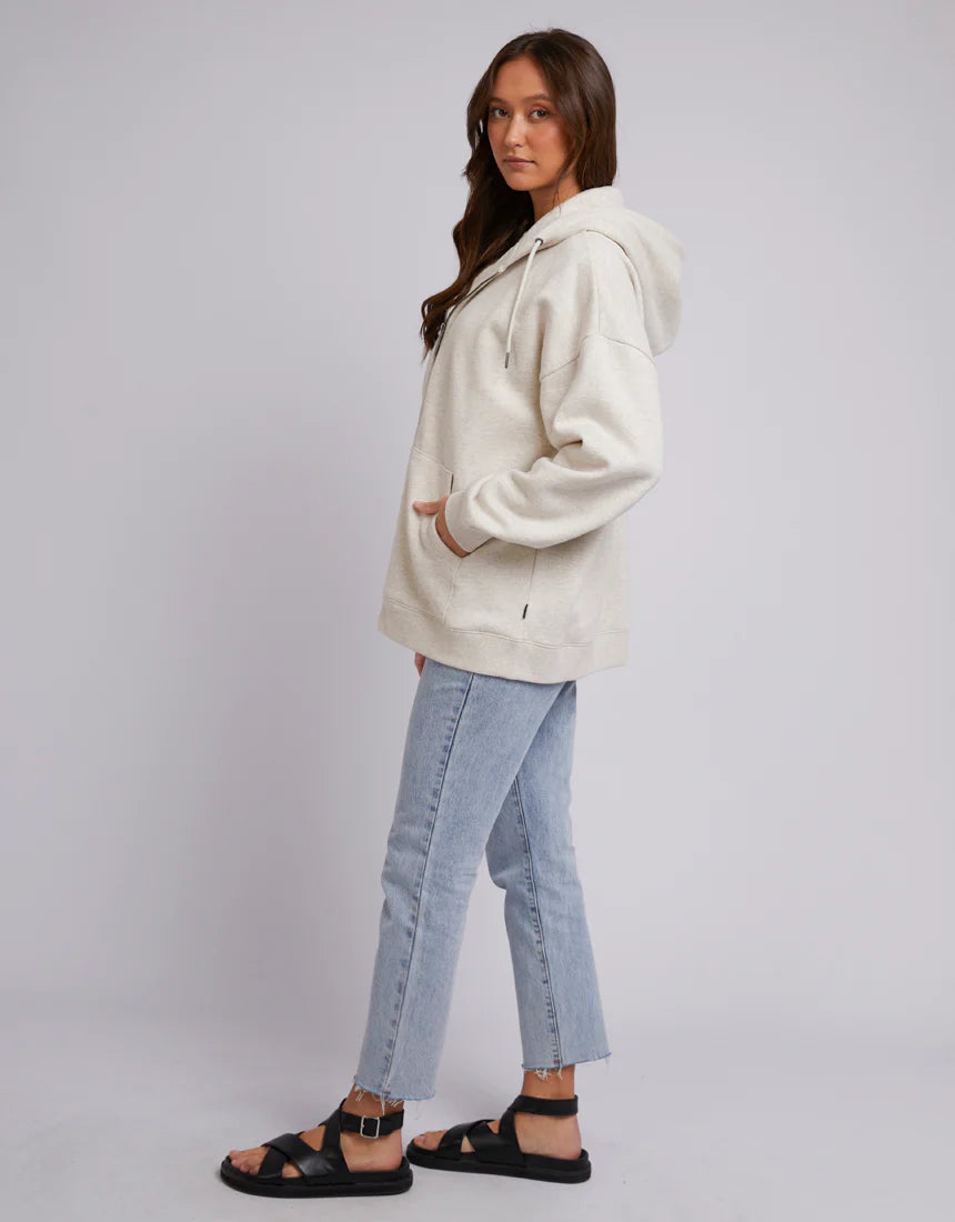 Oversized Zip Thru Hoody - Oatmeal