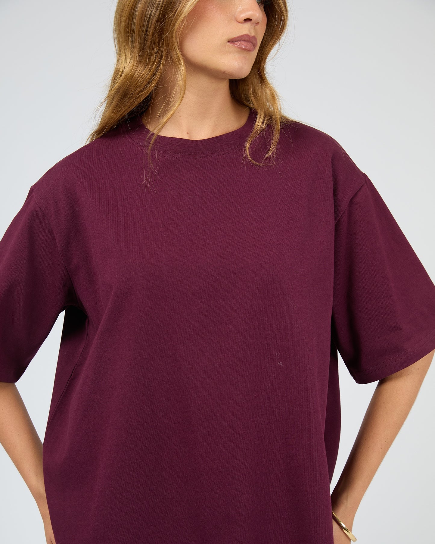 Core Oversized Tee - Cherry