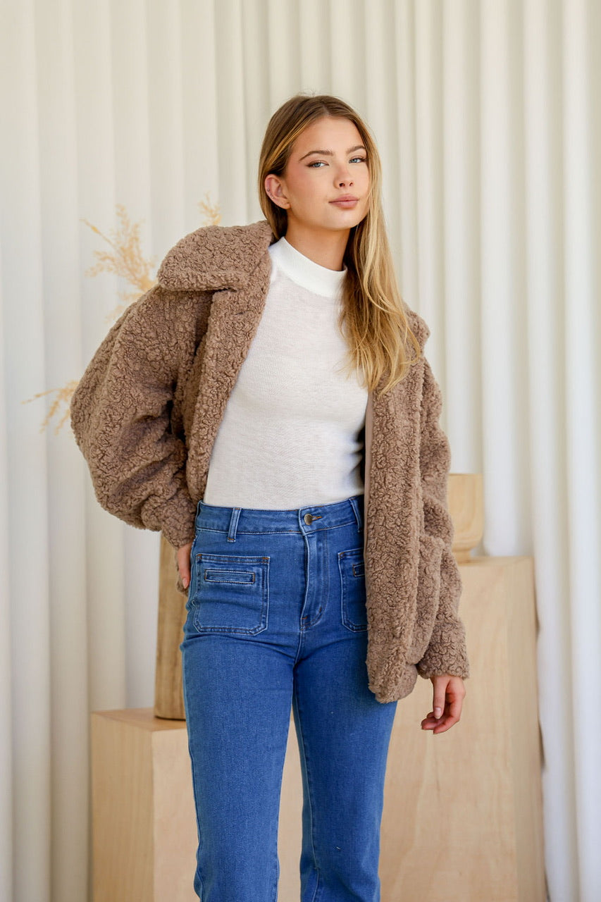 Teddy Boucle jacket - Mocca