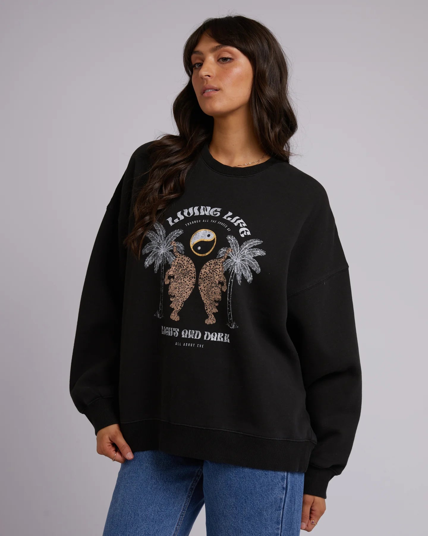 Living Life Standard Crew - Washed Black