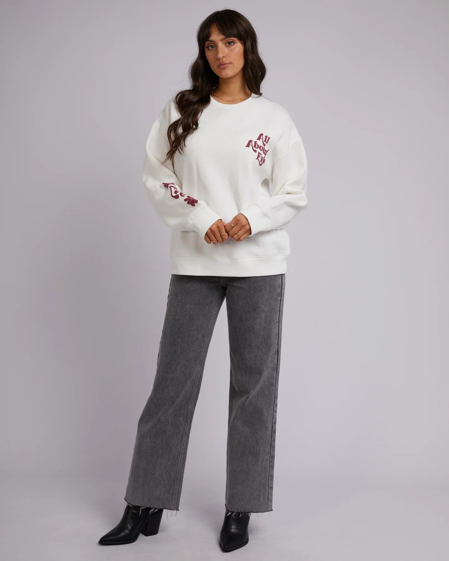 Julia Oversized Crew - Vintage White