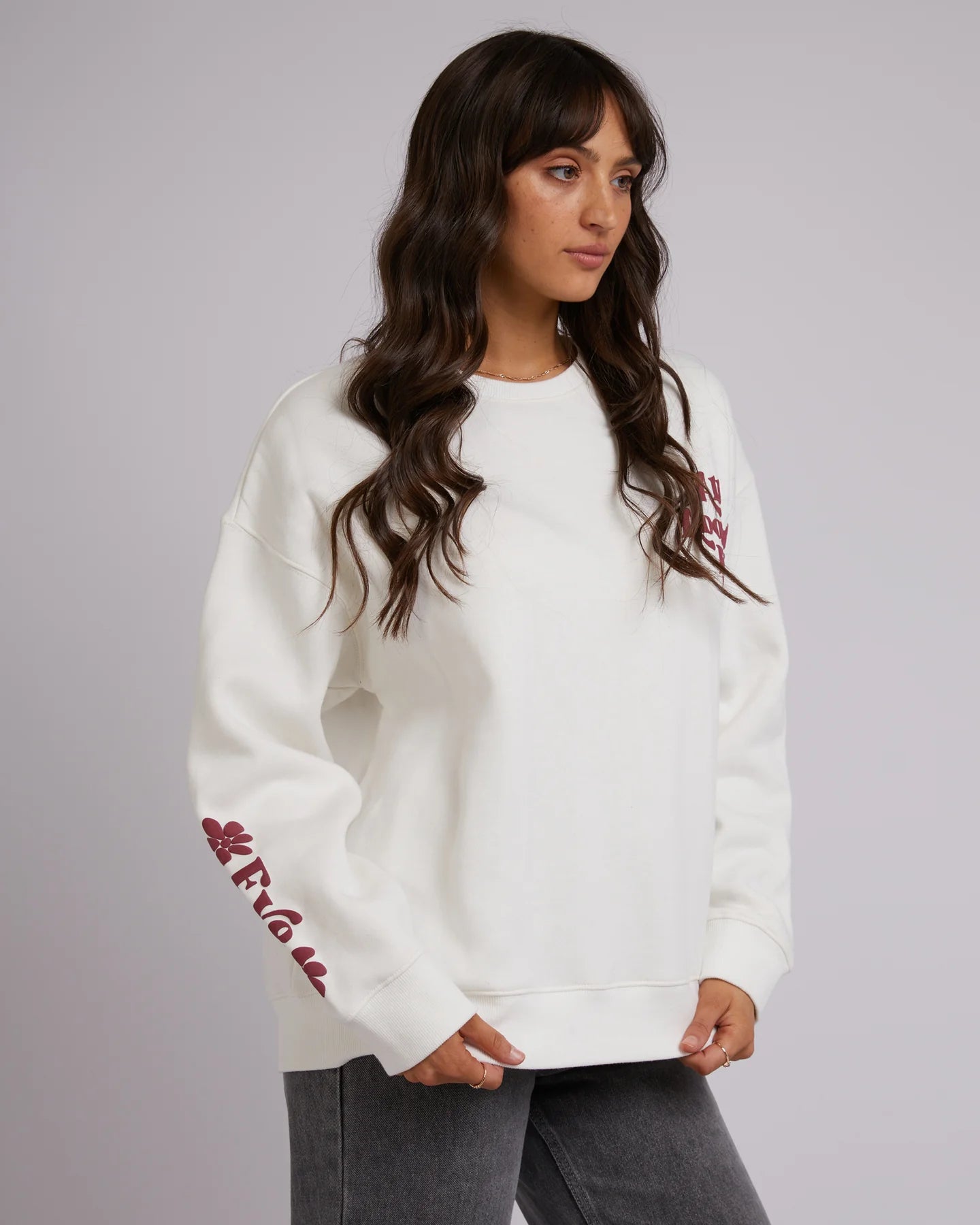 Julia Oversized Crew - Vintage White