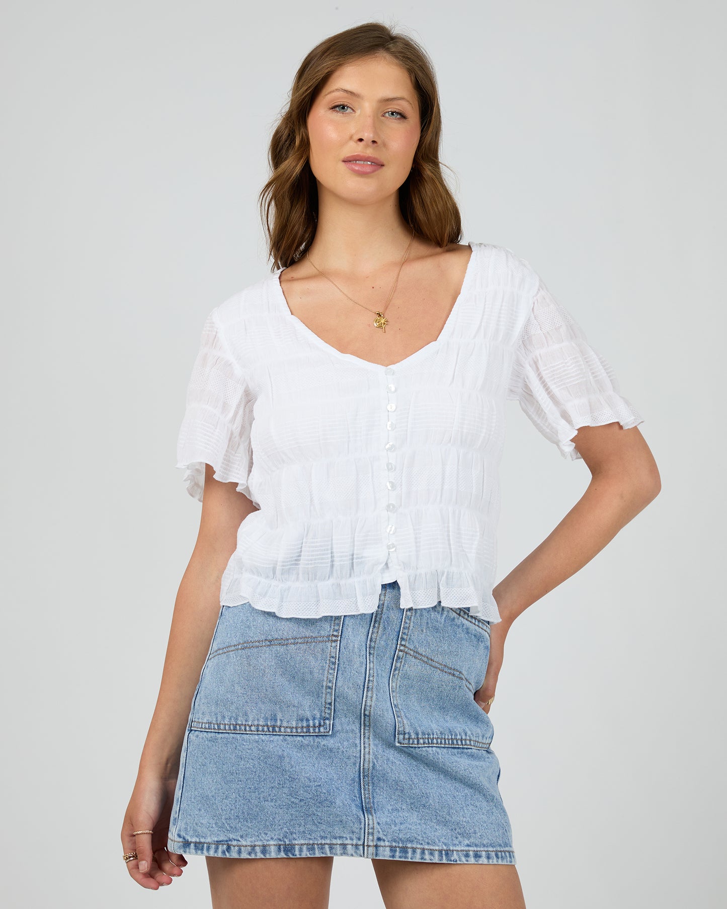 Maude Short Sleeve Shirt - White