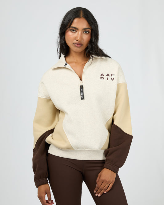 Savannah Panel 1/4 Zip - Oat