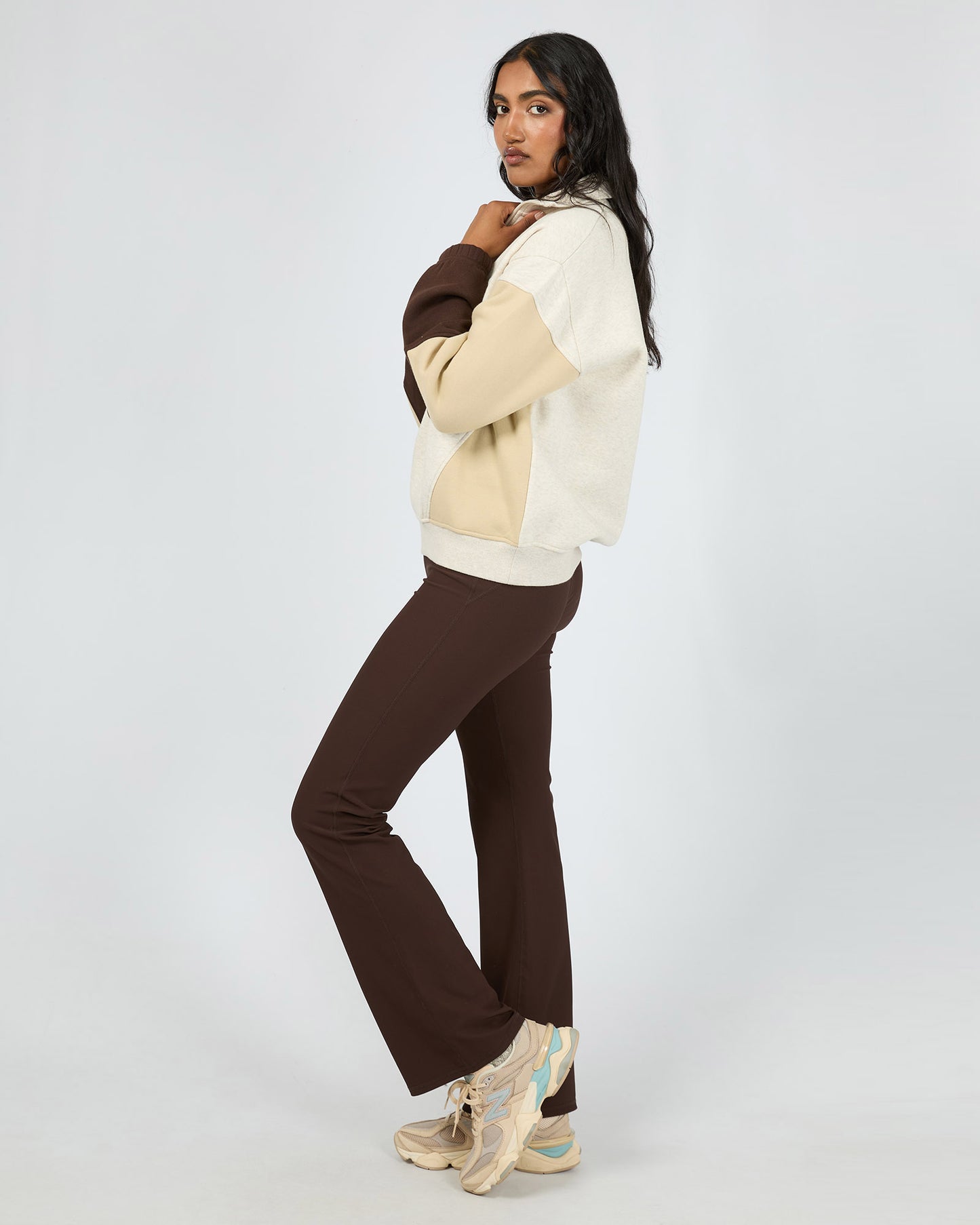 Savannah Panel 1/4 Zip - Oat