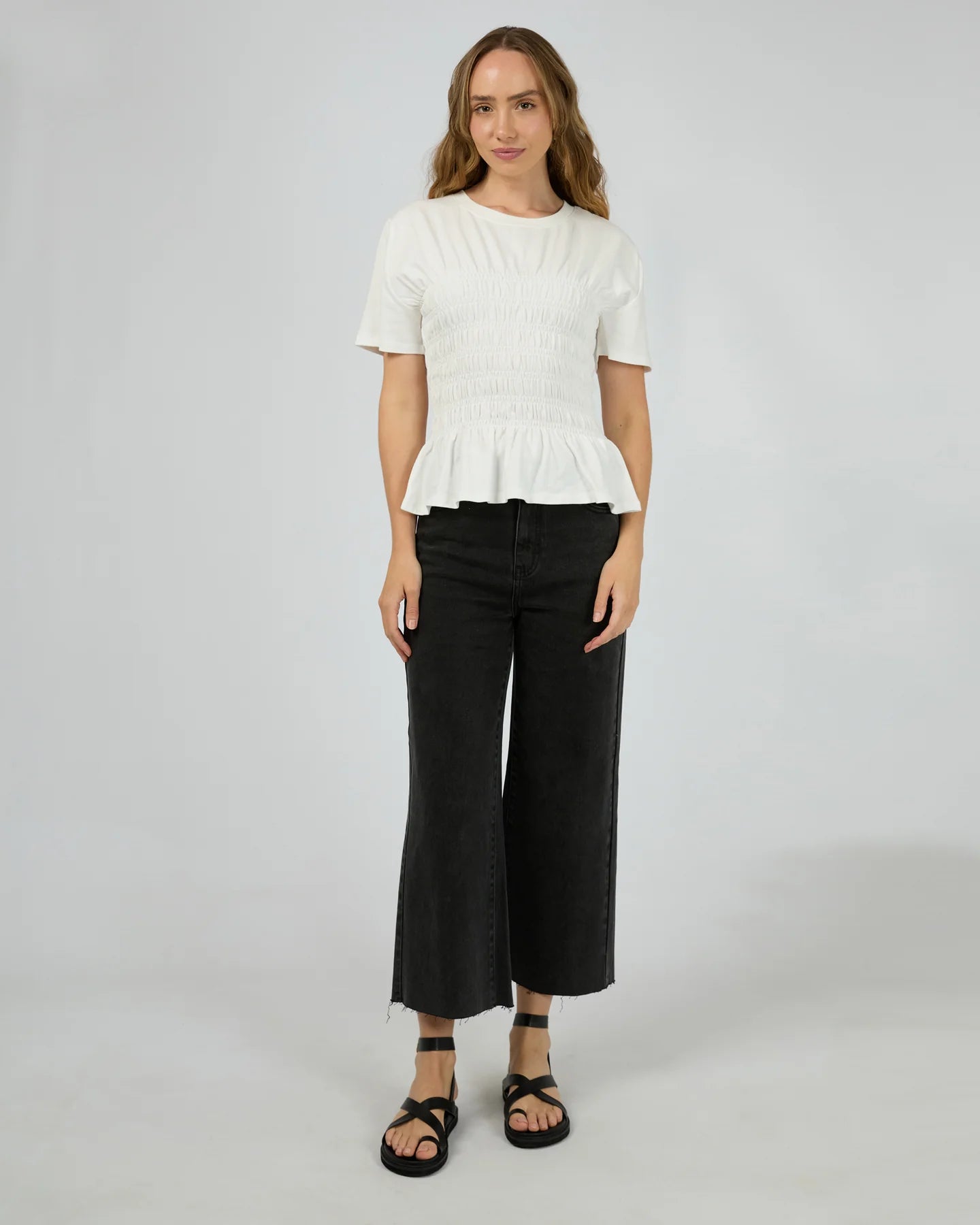 Charlie High Rise Wide Leg - Washed Black