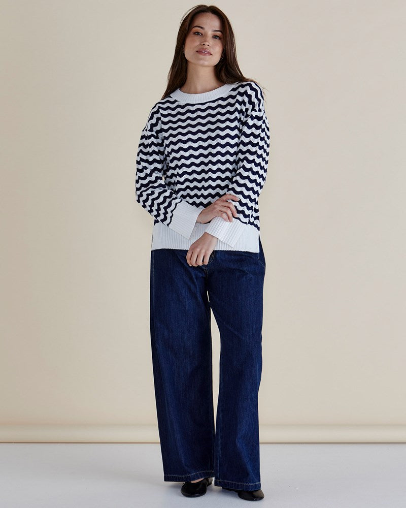Ember Knit Jumper - Wavy Stripe