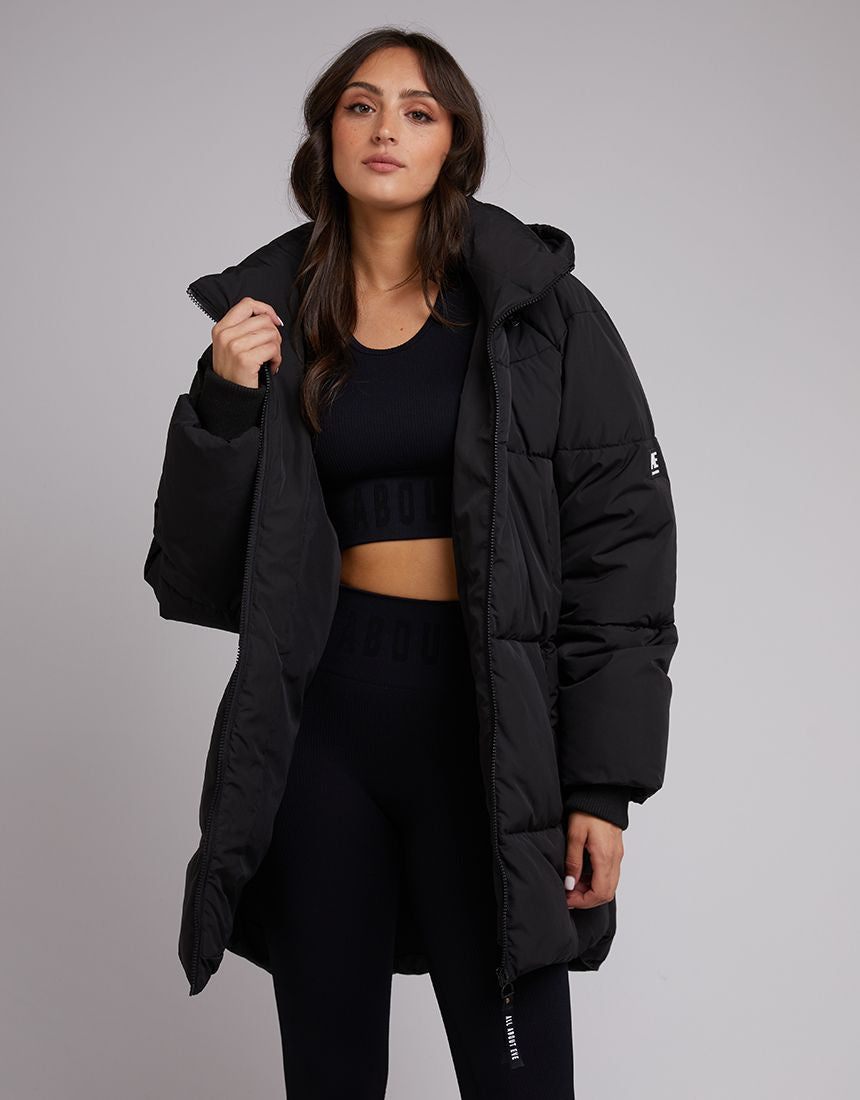 Remi Luxe Midi Puffer - Black