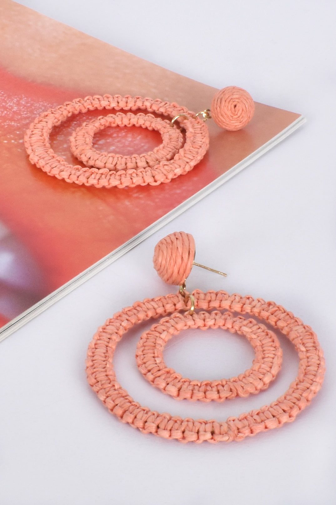 Double rings crochet earrings 1007