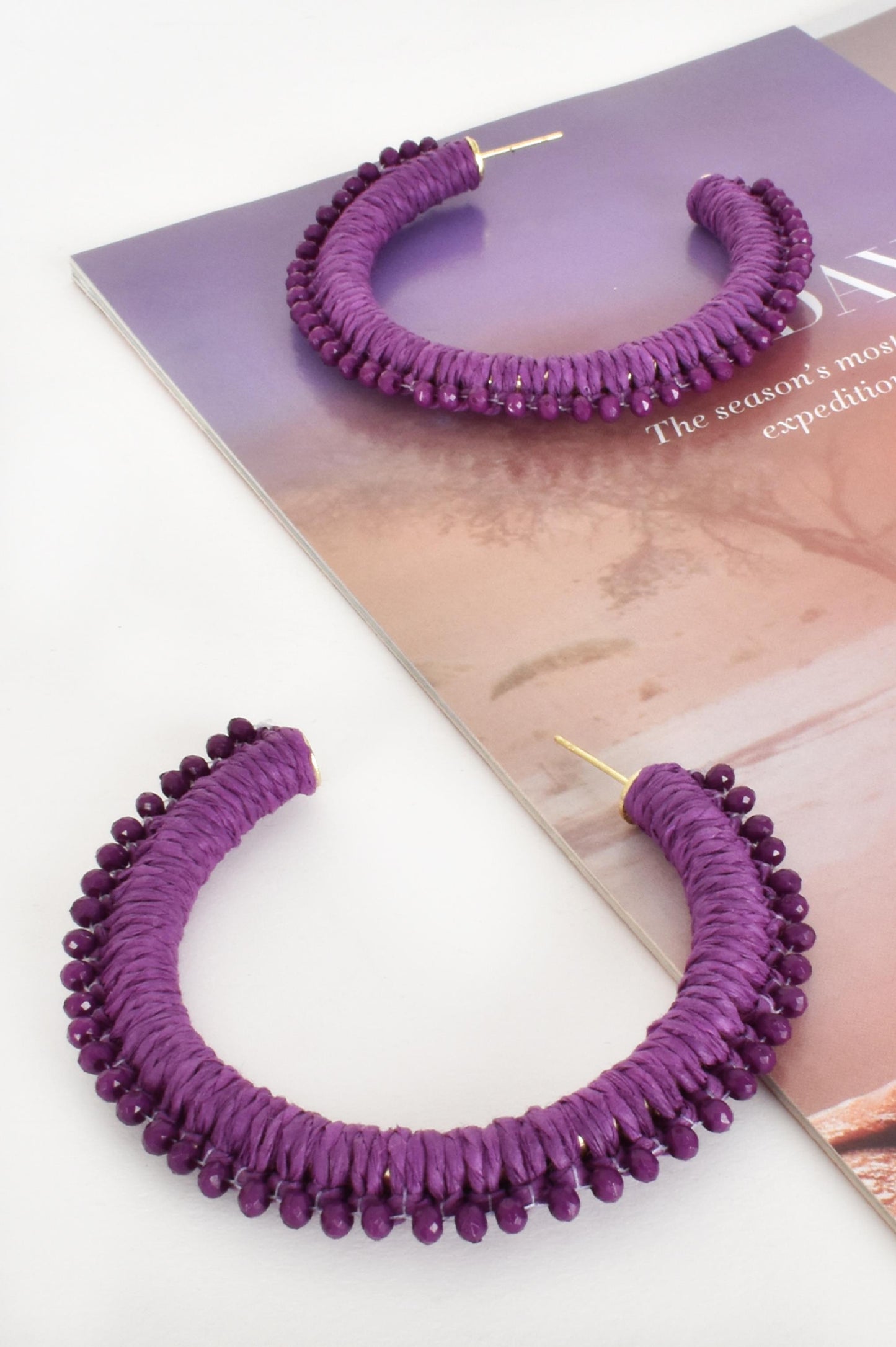 Beaded Detail Hoop Earrings