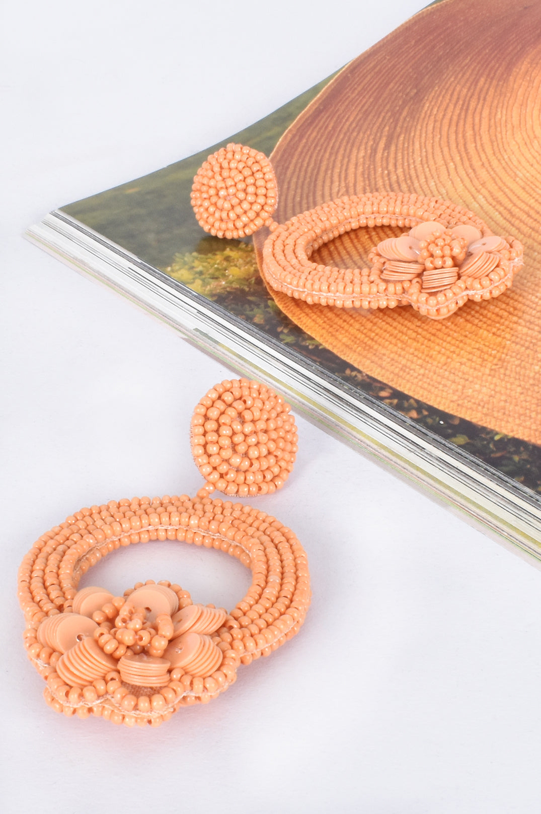 Flower detail statement earrings