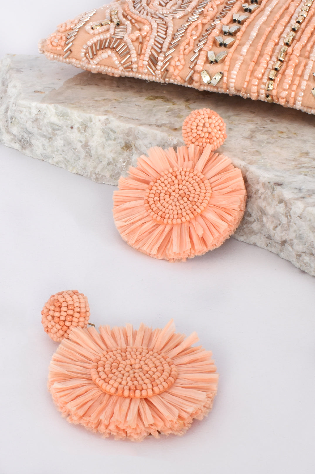 Bead Raffia Event Earrings