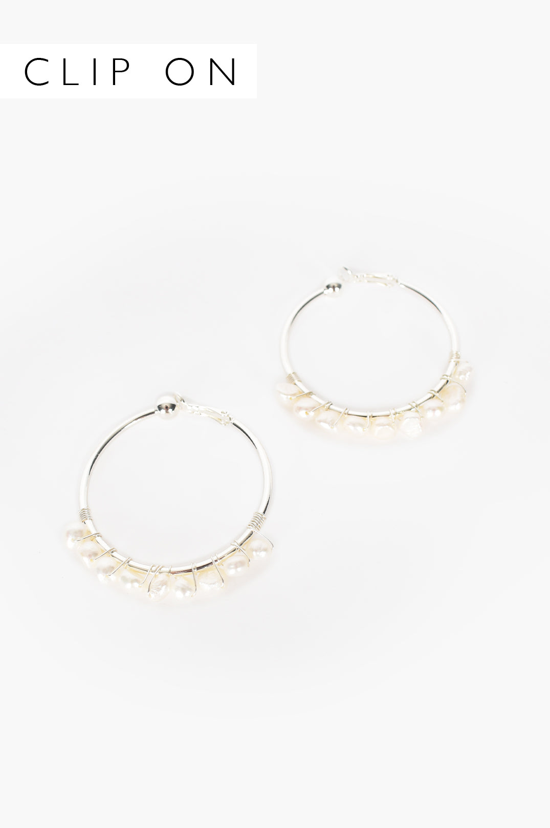 Wired Freshwater Pearl Clip on Hoops