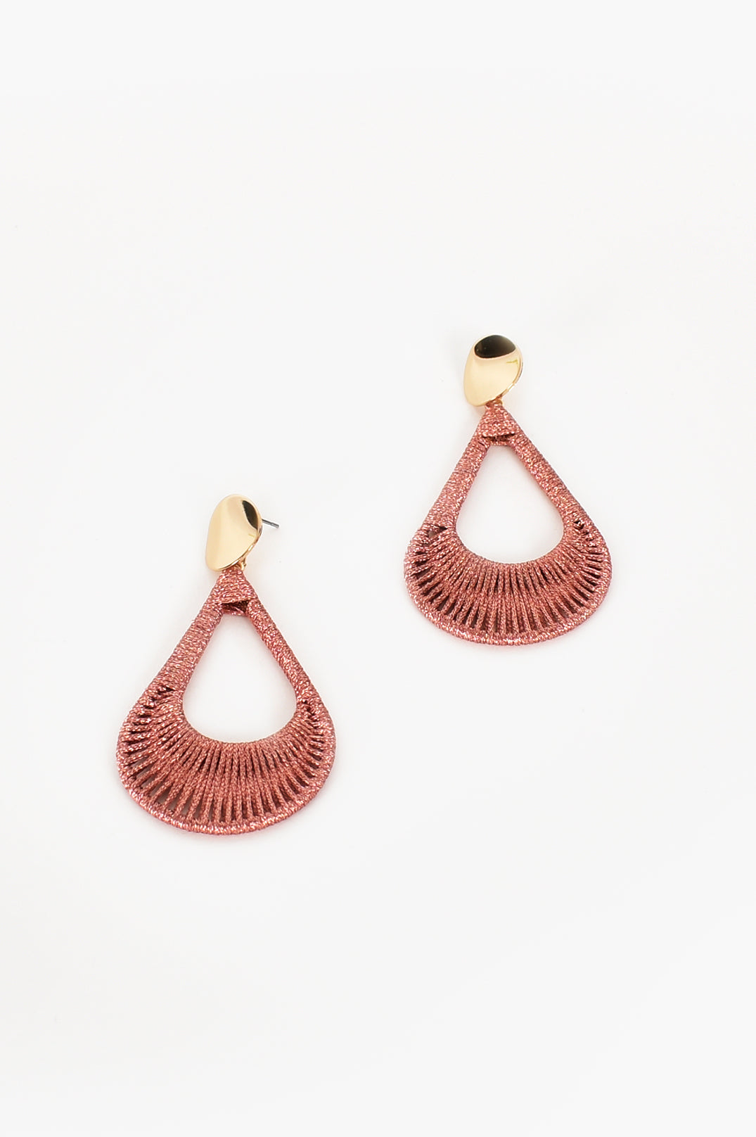 Metallic Thread Teardrop Earrings