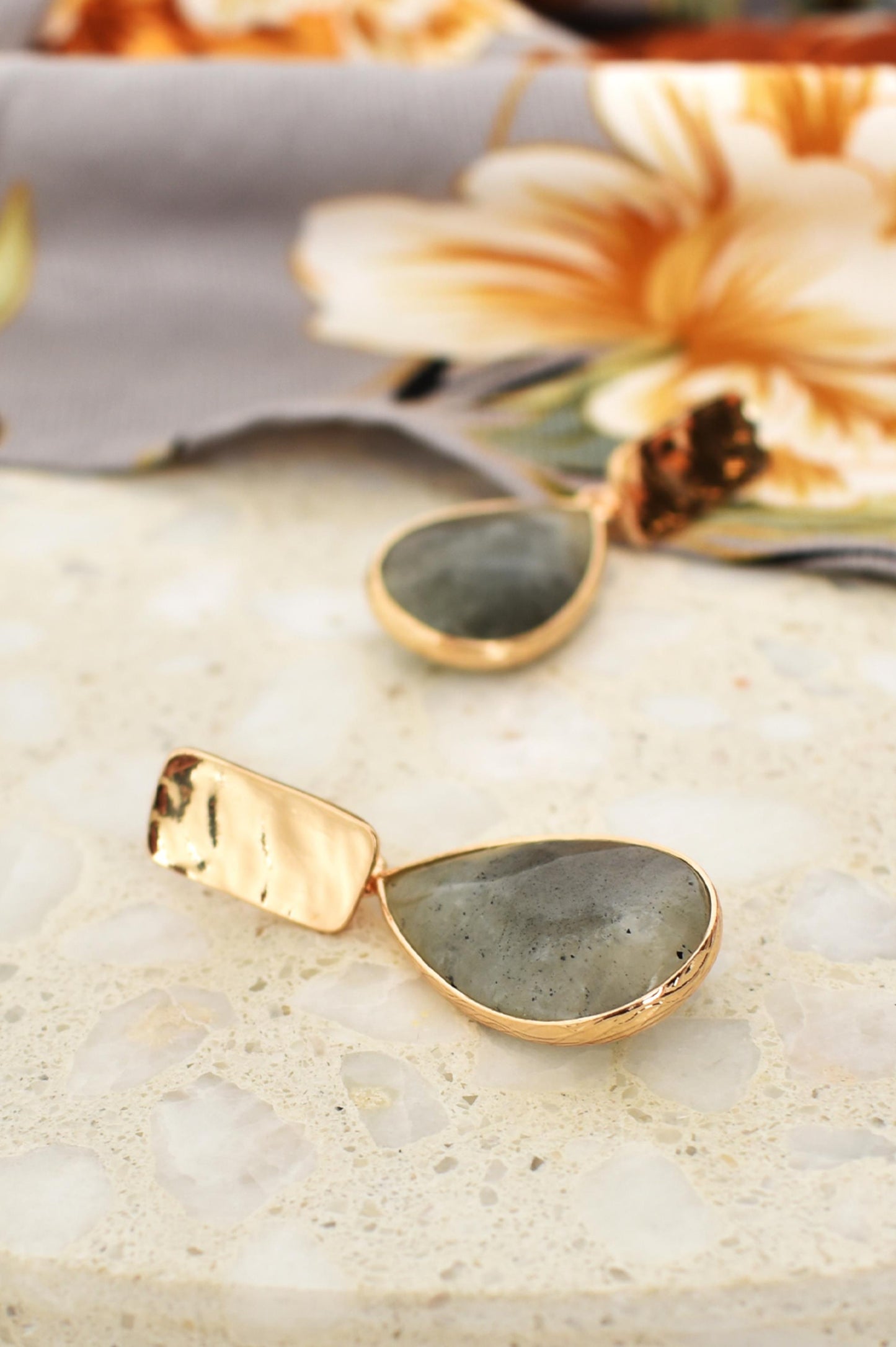 Bar Drop Stone Earrings