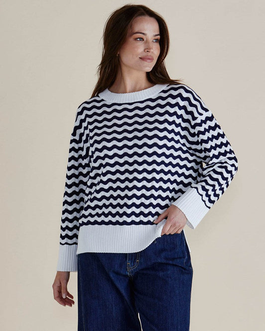 Ember Knit Jumper - Wavy Stripe