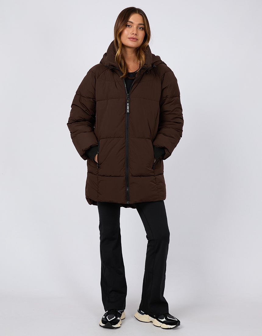 Remi Luxe Midi Puffer - Brown