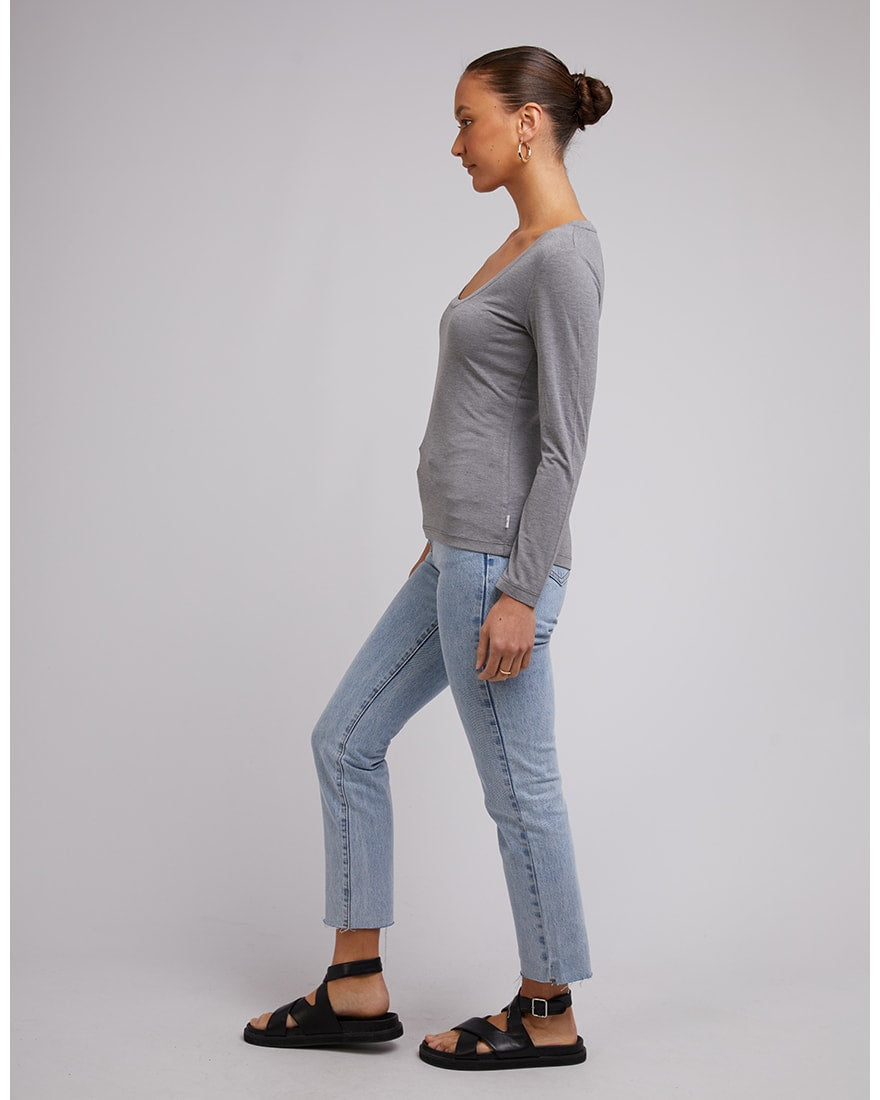 Harper L/S Tee - Grey Marle