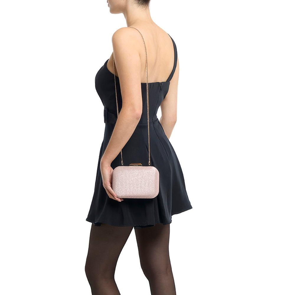 Tamar Metallic Clutch - Champagne