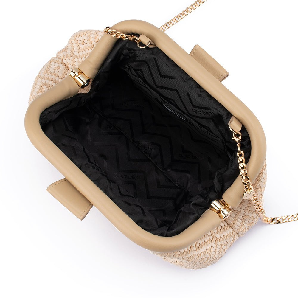 Minki Gathered Woven Clutch