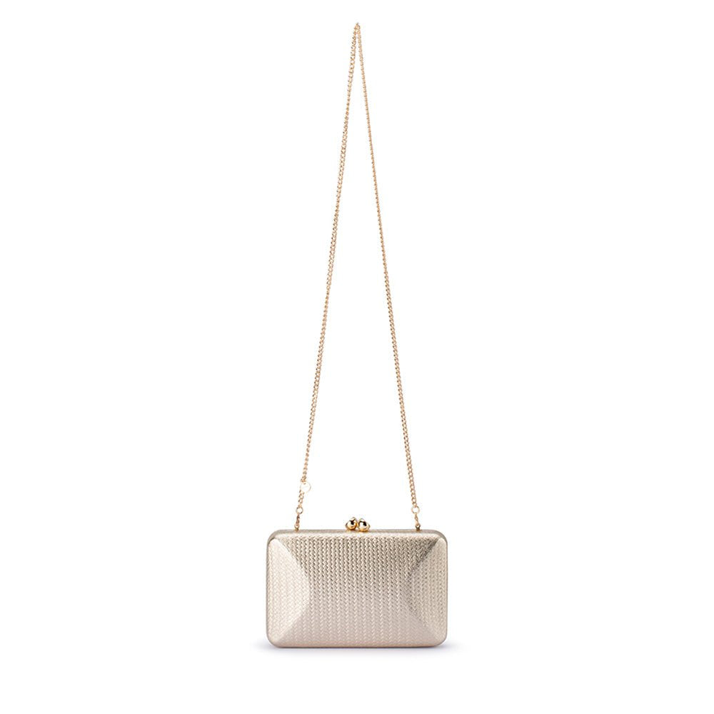 Tamar Metallic Clutch - Gold