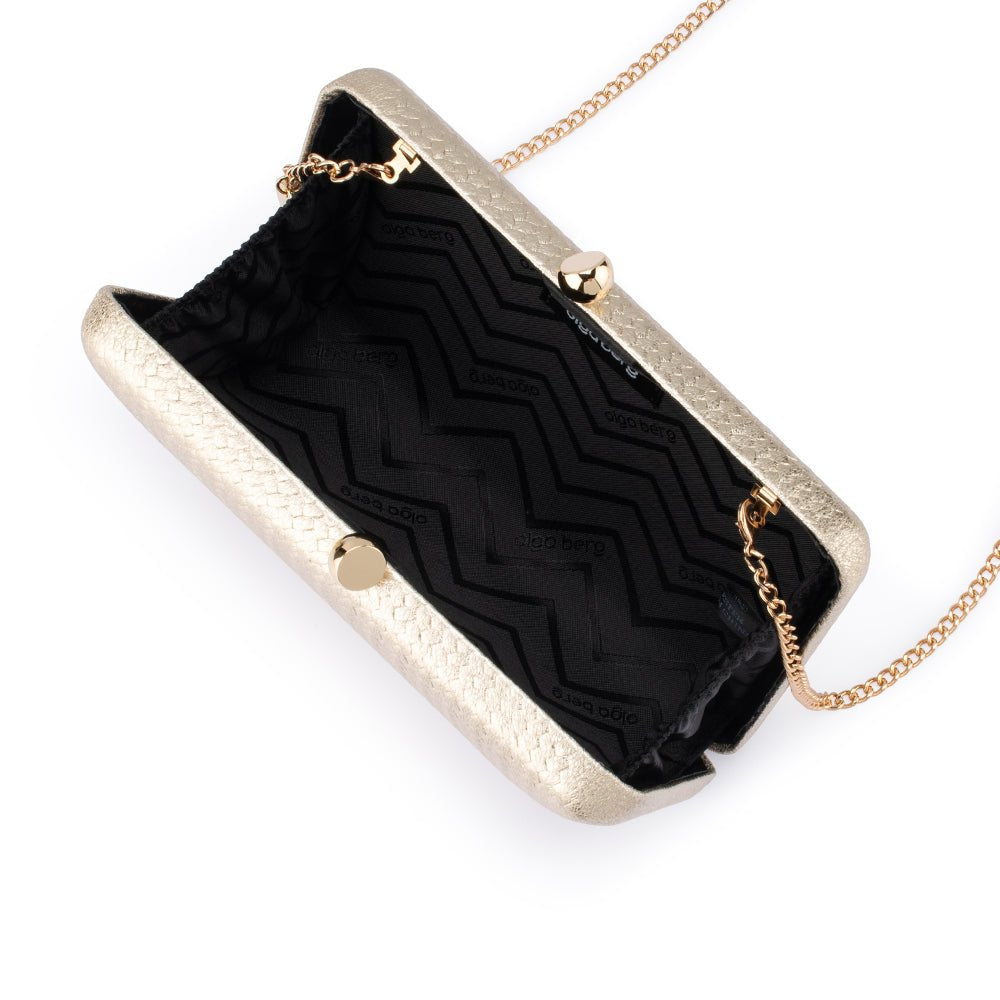 Tamar Metallic Clutch - Gold