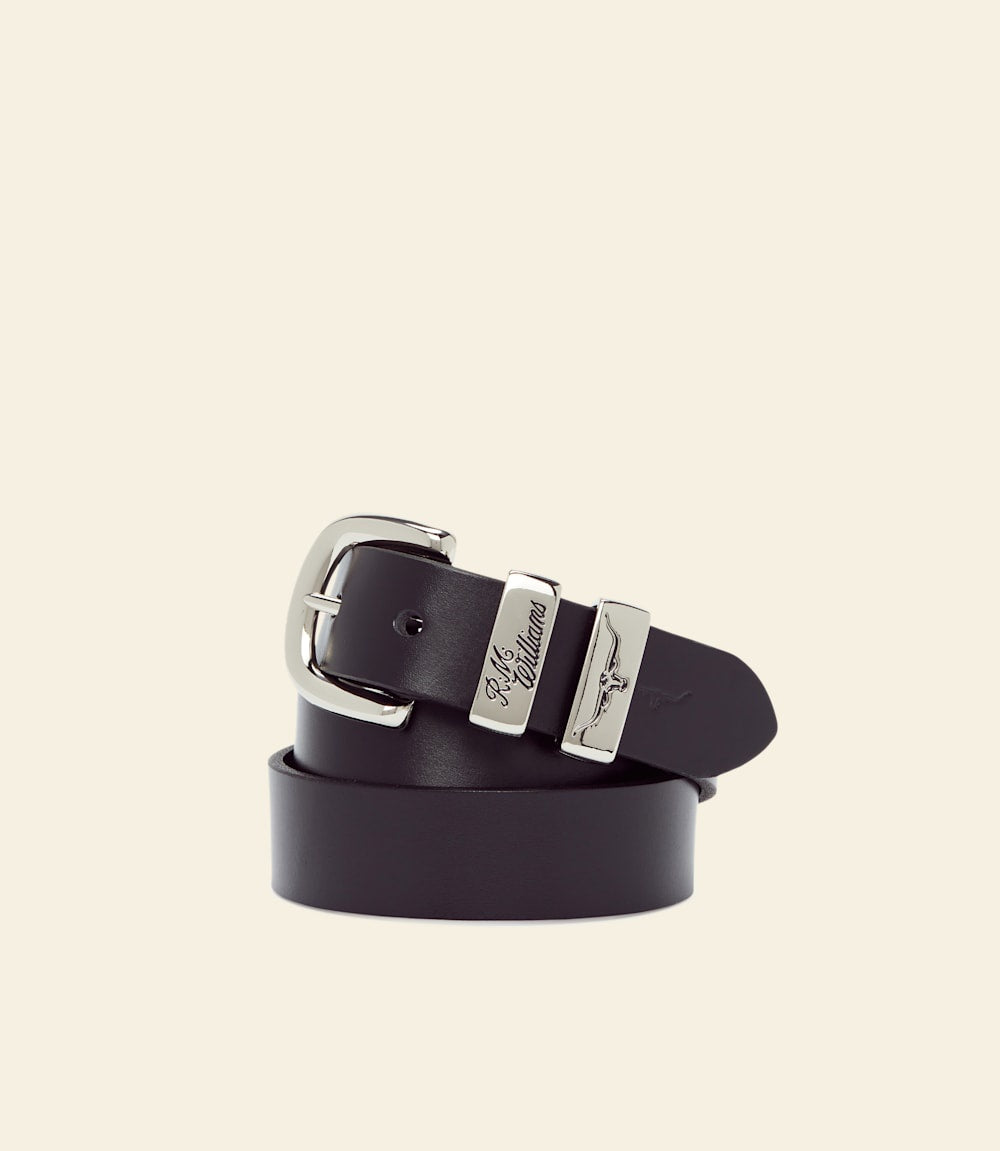 Slim Drover, Silver Buckle - Black