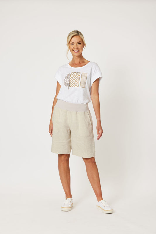Jersey Waist Shorts - Natural