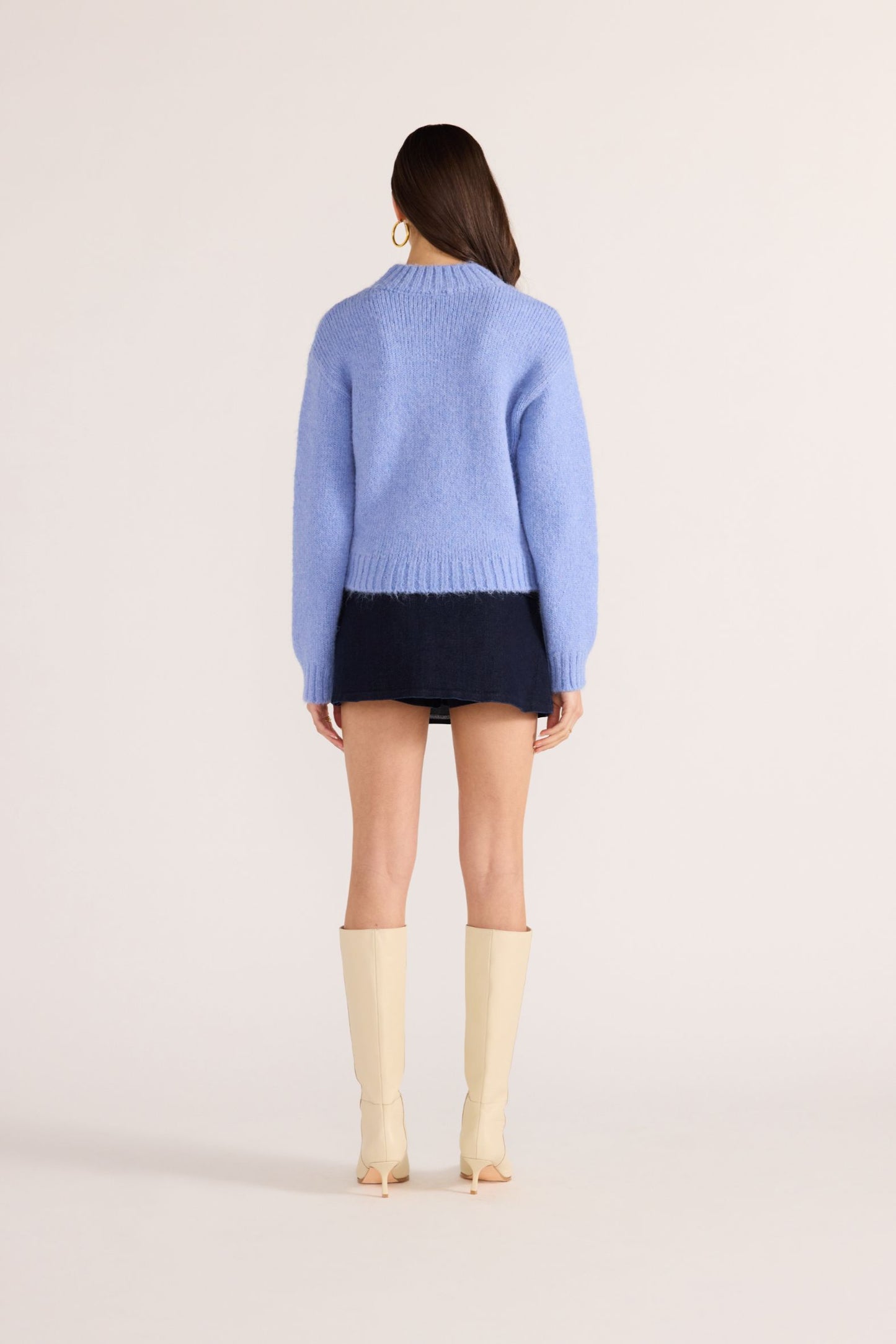 Avery Fluffy Sweater - Cornflower Blue