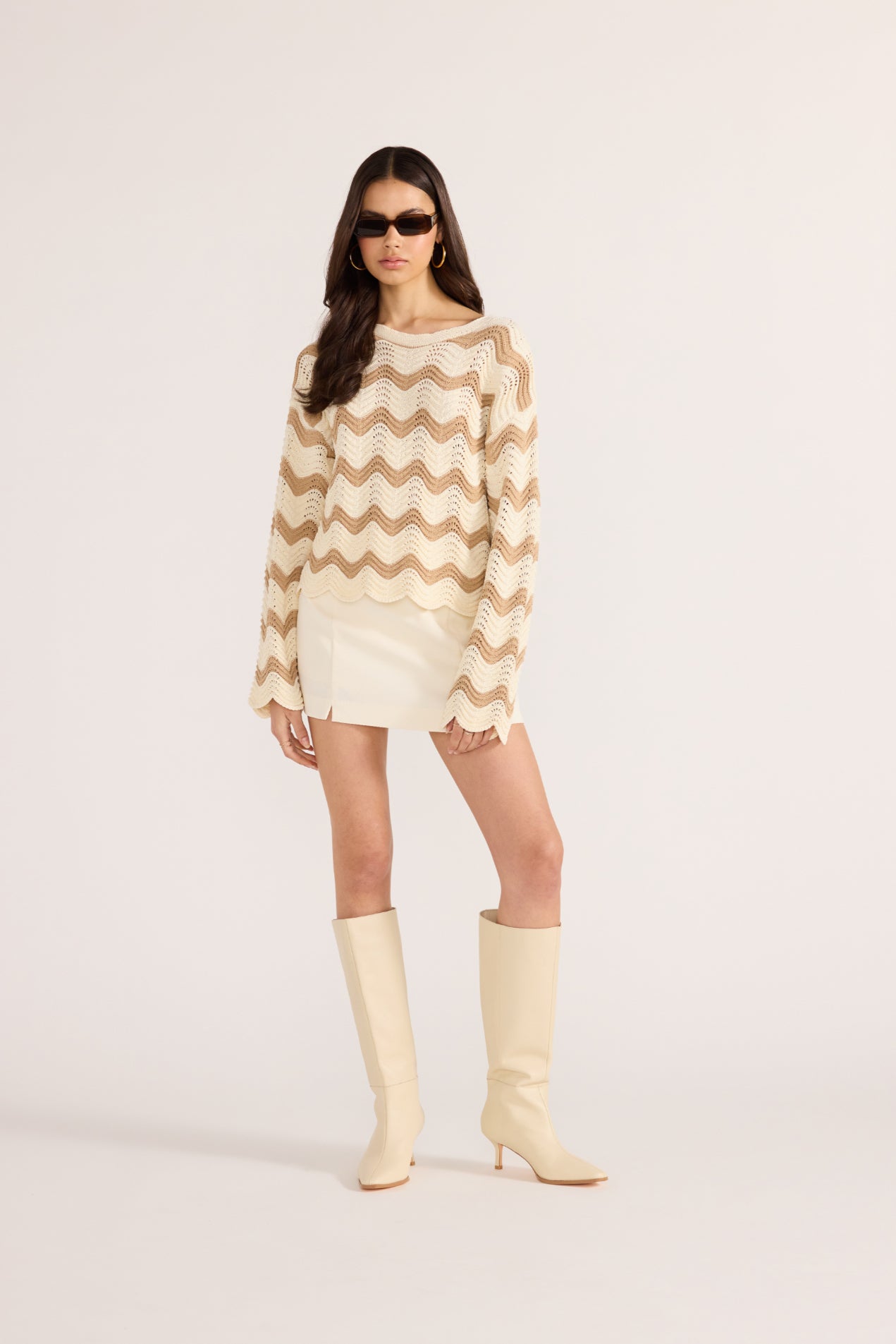 Brooke Crochet Wave Sweater