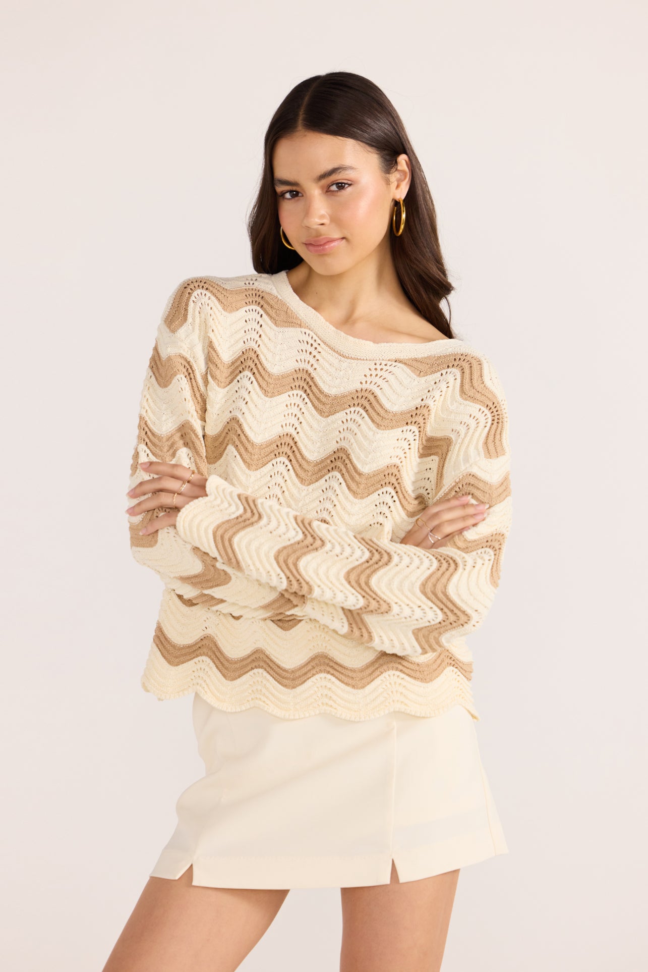 Brooke Crochet Wave Sweater
