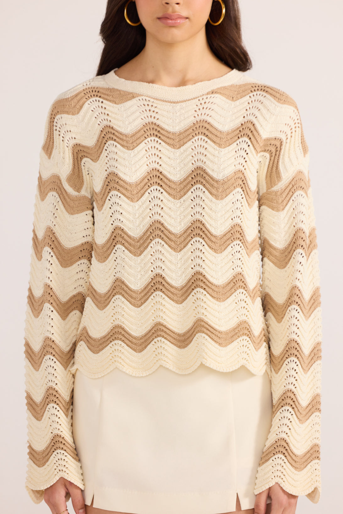 Brooke Crochet Wave Sweater
