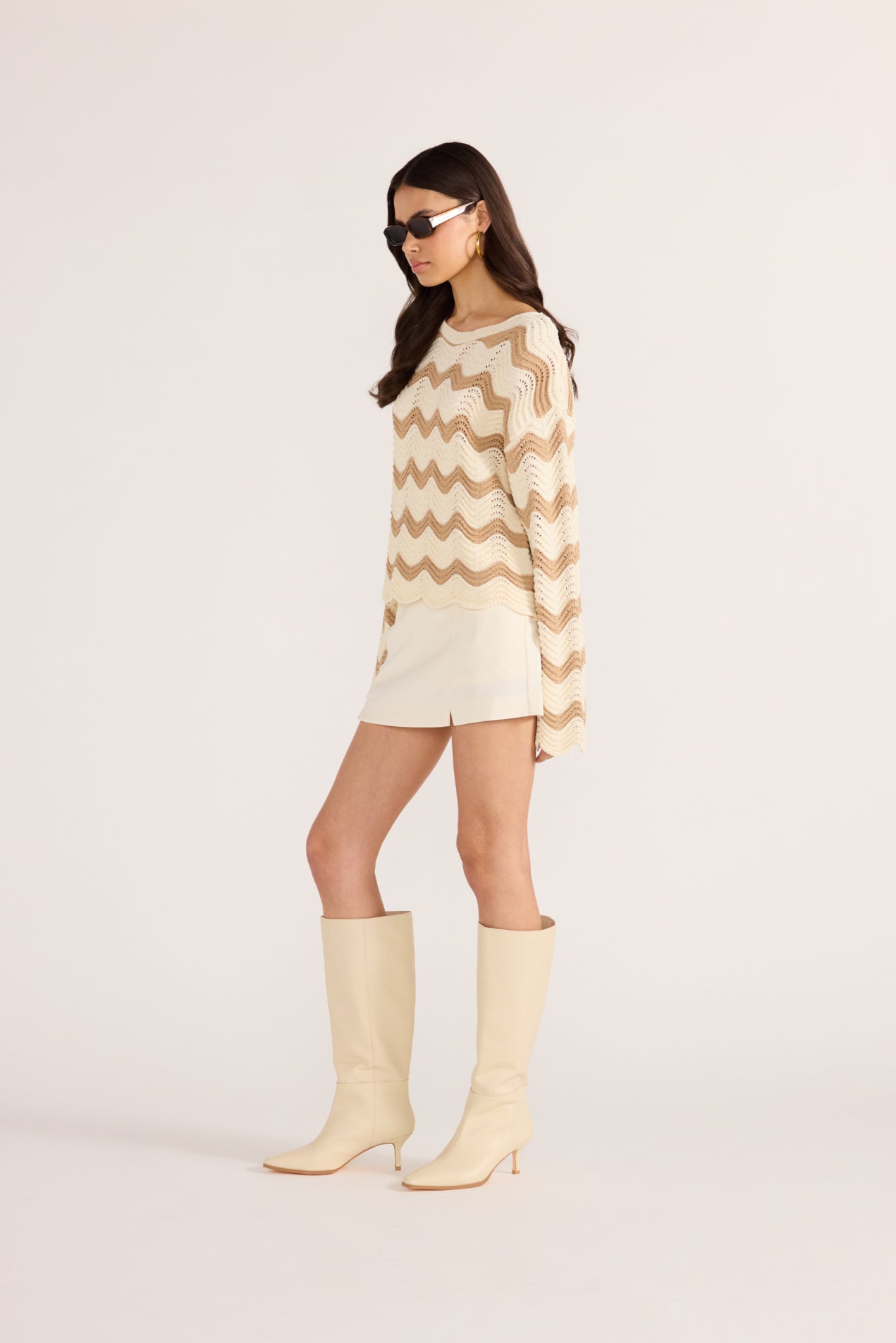 Brooke Crochet Wave Sweater